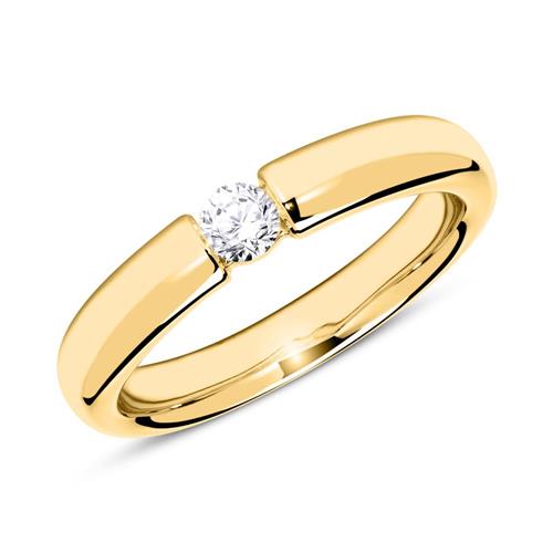 Engagement ring made of 18ct gold with diamond 0,15 ct.