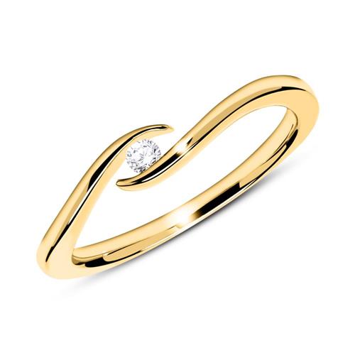14ct gold ring with diamond 0,05 ct.