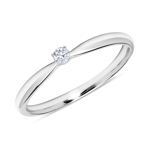 Engagement ring in 18ct white gold with diamond 0,05 ct.