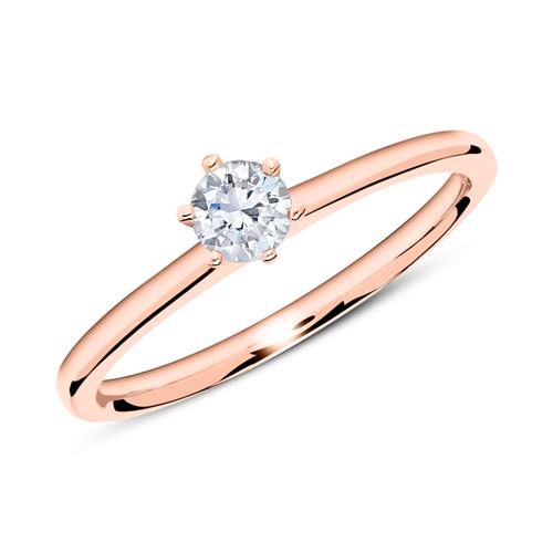Engagement ring in 14ct rose gold with diamond 0,25 ct.