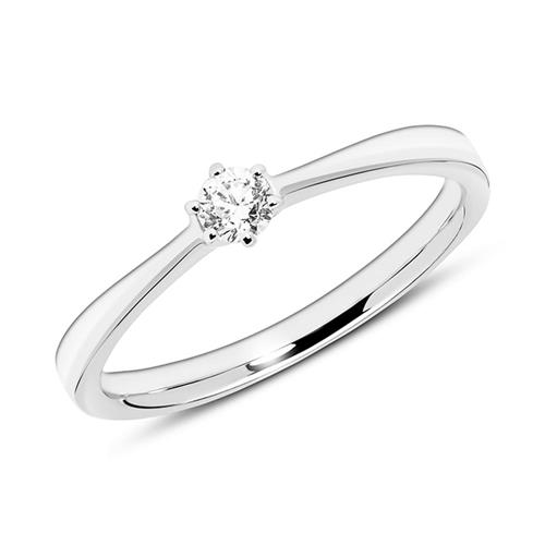 14ct white gold engagement ring engravable with diamond