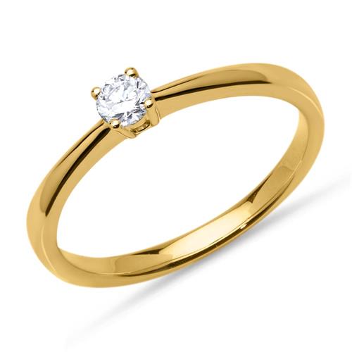 Engagement ring in 18ct gold with diamond 0.15 ct.