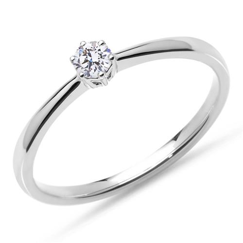 Engagement ring in 18K white gold with brilliant-cut diamond, Lab-grown