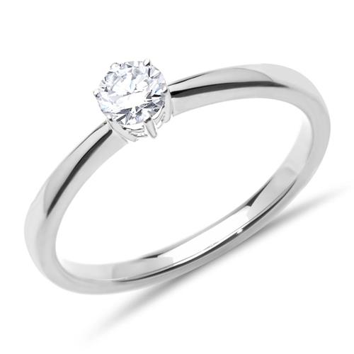 18 quilates anillo de oro blanco con diamante 0,25 ct.