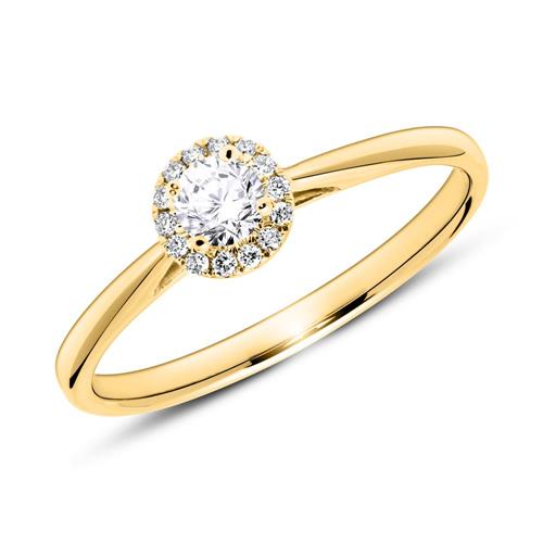 18k gouden verlovingsring met Diamanten