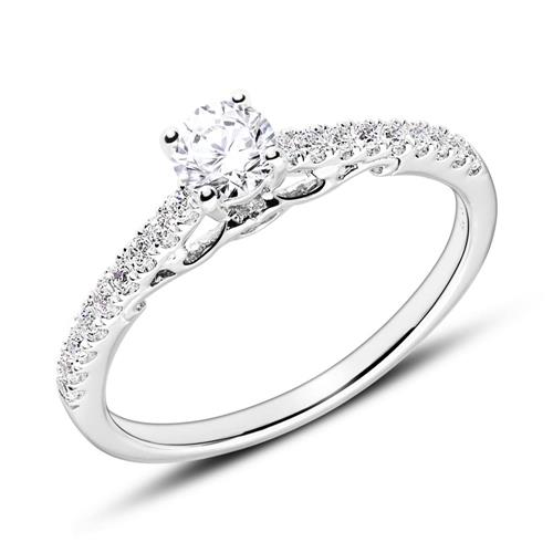 18ct white gold engagement ring with diamonds
