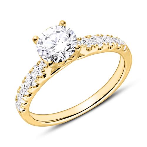 18 karaat gouden Diamanten verlovingsring