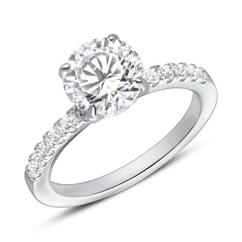 Engagement ring made of 925 silver zirconia, engravable