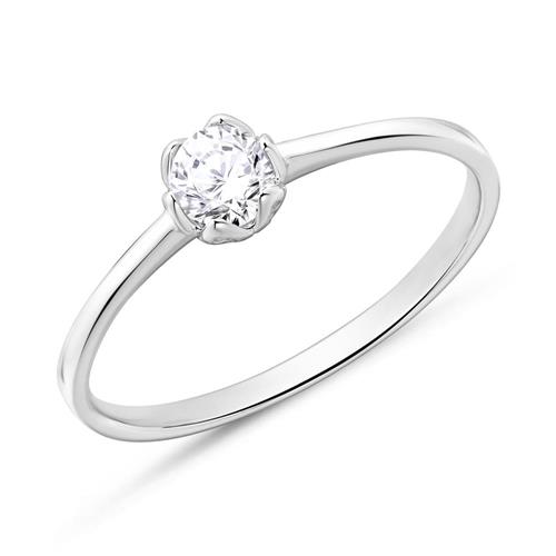 14ct white gold engagement ring with diamond