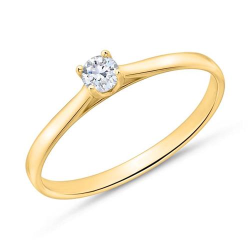 Engagement ring in 14ct gold with diamond