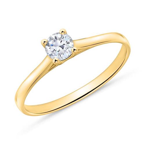 Engagement ring in 14ct gold with diamond
