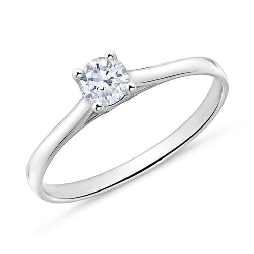 14ct white gold engagement ring with diamond