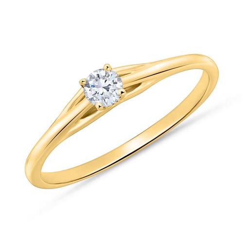 14ct gold engagement ring with diamond
