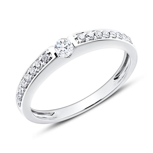 Diamond set engagement ring in 14ct white gold