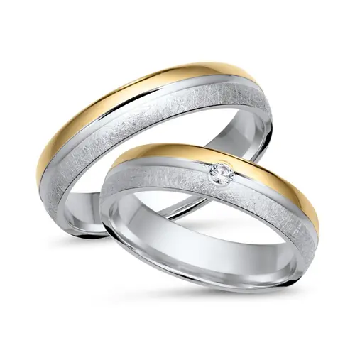 Wedding rings 8ct yellow-white gold with diamond