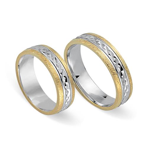 Wedding rings 18ct yellow-white gold