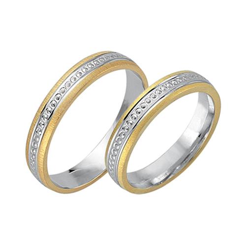 Wedding rings 14ct yellow-white gold