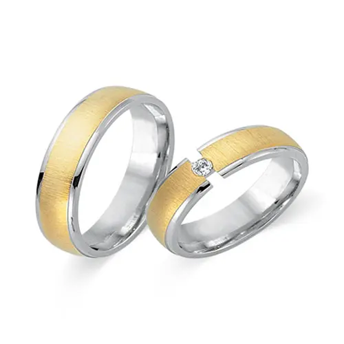 Wedding rings 8ct yellow-white gold with diamond