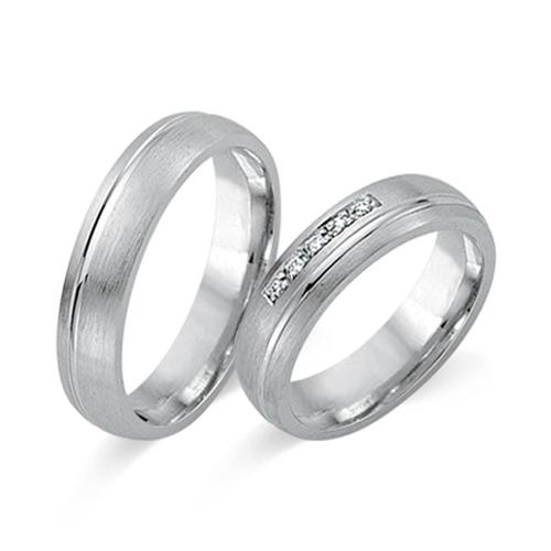 Wedding rings 8ct white gold 5 diamonds