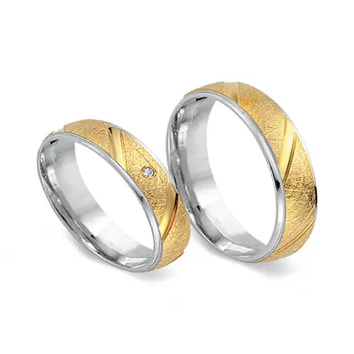 Wedding rings 8ct yellow-white gold with diamond