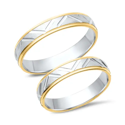 Wedding rings 8ct yellow-white gold