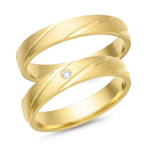 Wedding rings 8ct yellow gold with diamond