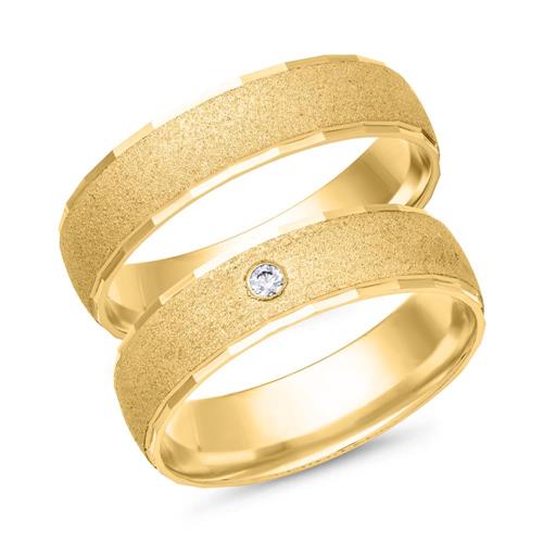 Trauringe 585er Gelbgold mit Diamant