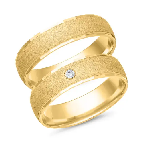 Wedding rings 8ct yellow gold with diamond