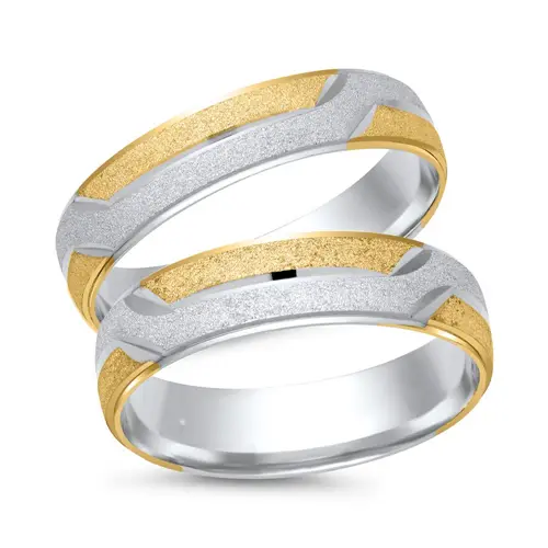 Wedding rings 8ct yellow-white gold