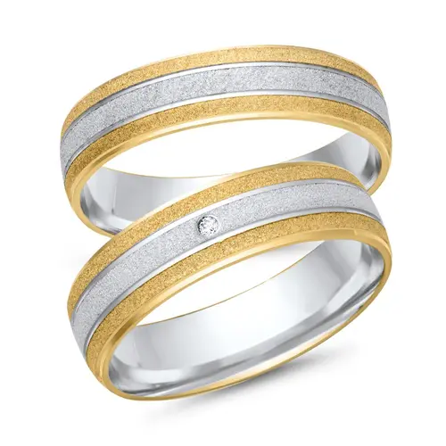 Wedding rings 8ct yellow-white gold with diamond