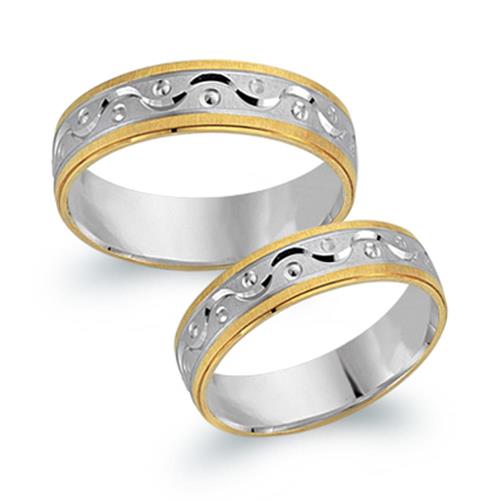 Wedding rings 8ct yellow-white gold