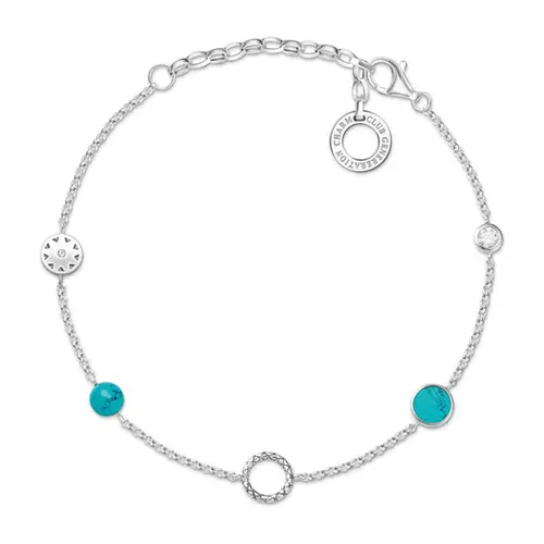 Charm bracelet turquoise stones from 925 silver
