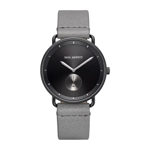 Men's watch breakwater line with grey leather strap