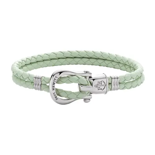 Phinity dubbele rij armband in mint leer