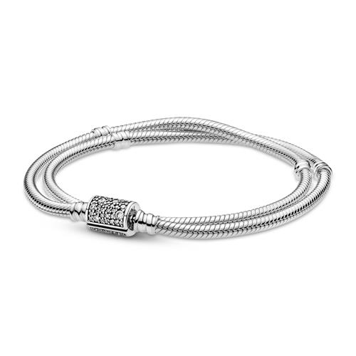 Zweireihiges Armband für Damen aus 925er Silber