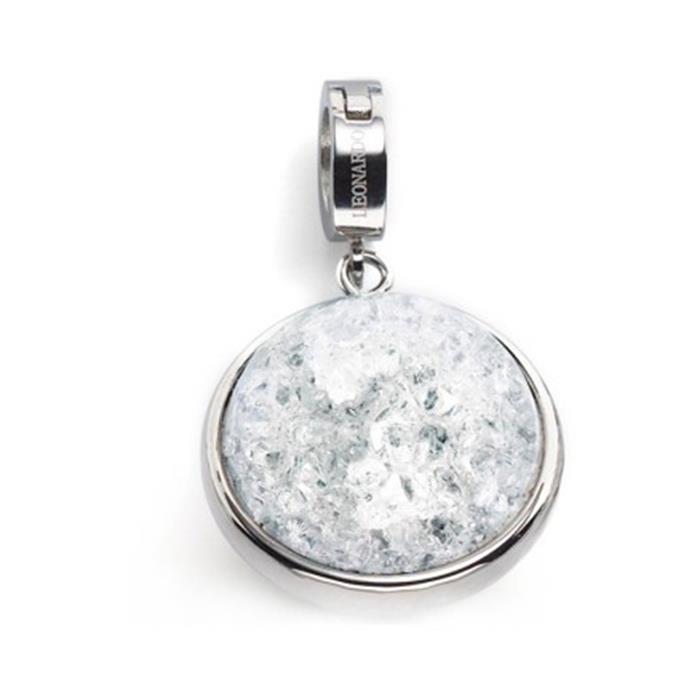 Darlin's pendant snowball stainless steel and glass
