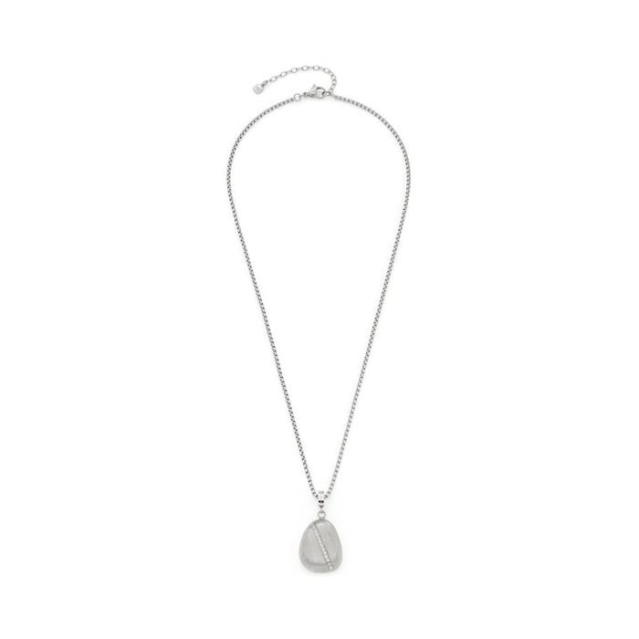 Ladies necklace ciottolo in stainless steel with zirconia