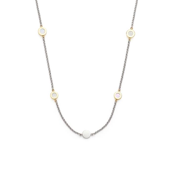 Ladies necklace alitia in stainless steel with mother-of-pearl