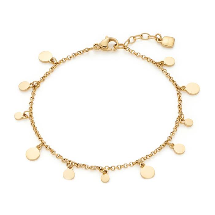 Pulsera ciao rica para mujer en acero inoxidable, chapada en oro