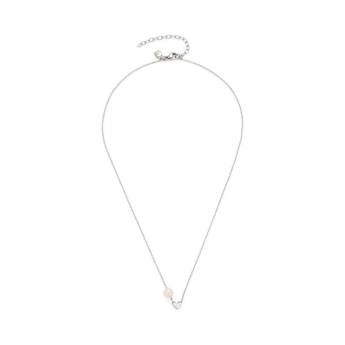 Celia ciao heart chain for ladies in stainless steel with pearl