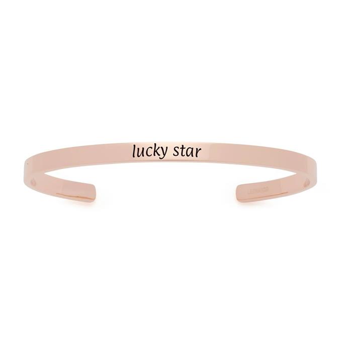 Brazalete dalia de acero inoxidable chapado en oro rosa para mujer