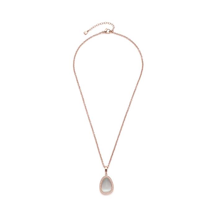 Necklace amisa with clip pendant in stainless steel, rosé