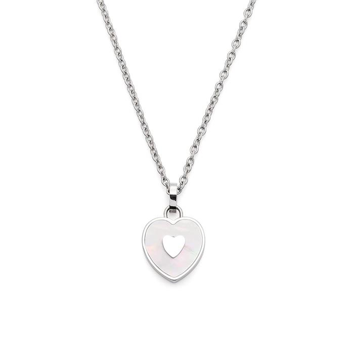 Cadena corazón eviva para mujer en acero inoxidable, grabable