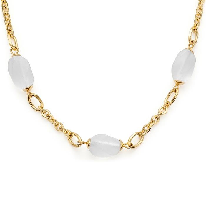 Ofira necklace in gold-plated stainless steel, rock crystal