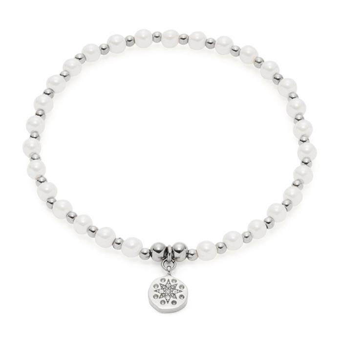 Pelena Armband für Damen aus Edelstahl mit Perlen
