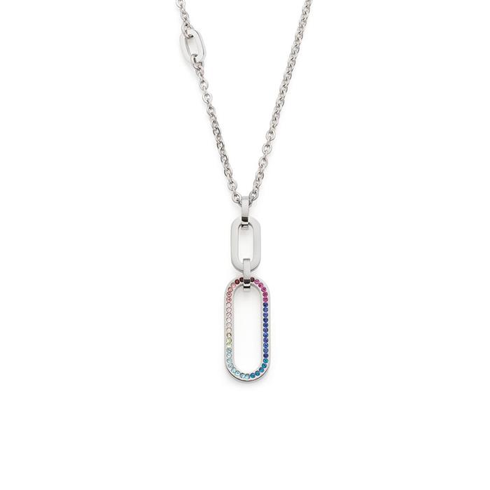 Ladies marida necklace in stainless steel with glass crystals