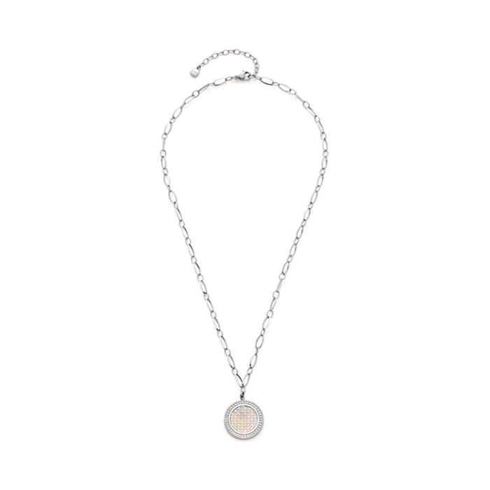 Polina engraved necklace for ladies in stainless steel with mother-of-pearl