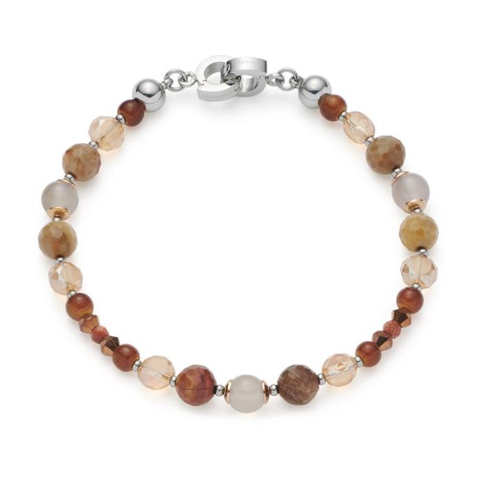 Caralina bracelet in stainless steel with gemstones