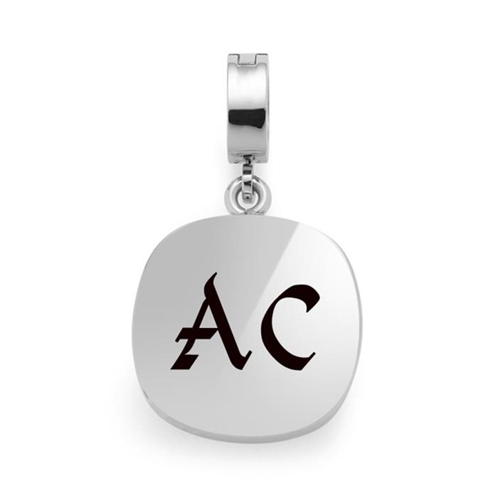 Darlin's engraved pendant cuscino in stainless steel, bicolour