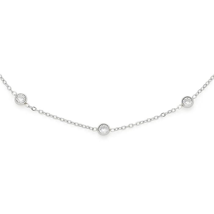 Mini ciao Ladies necklace in stainless steel with glass crystals